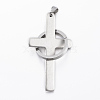 304 Stainless Steel Big Pendants STAS-H385-15-3