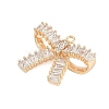 Brass Micro Pave Cubic Zirconia with Glass Pendants KK-Q026-04G-2