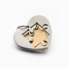 Valentine's Couple Jewelry Lovers 304 Stainless Steel Heart with Puzzle Jigsaw Split Pendants STAS-E090-46-3