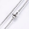 304 Stainless Steel Rolo Chain Necklaces NJEW-F221-04P-2