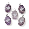 Natural Amethyst Oval Pendants X-G-C102-07P-03-1