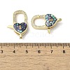 Brass Micro Pave Clear Cubic Zirconia Lobster Claw Clasps KK-K385-012G-4