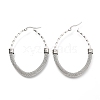 Non-Tarnish 304 Stainless Steel Mesh Hoop Earrings EJEW-C501-15P-B-2