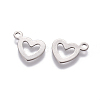 304 Stainless Steel Open Heart Charms STAS-L234-087P-2