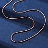 Brass Round Snake Chain Necklaces for Women NJEW-D302-15RG-4