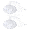 Bowknot Wool Felt Fascinators Pillbox Hat with Iron Alligator Hair Clips LS-MRMJ-WH0077-113A-1