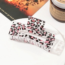 Rectangle Printed Plastic Claw Hair Clips PW-WG4034F-01