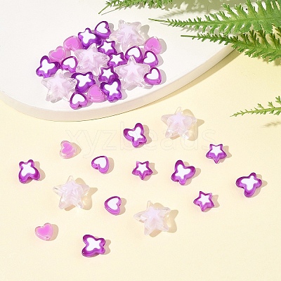 200Pcs 5 Styles Transparent Acrylic Beads TACR-FS0001-54D-1