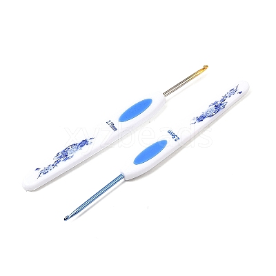Chinese Style 8Pcs Aluminium Pin Plastic Handle Crochet Hook TOOL-C012-18-1