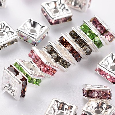 Brass Grade A Rhinestone Spacer Beads RSB071-1
