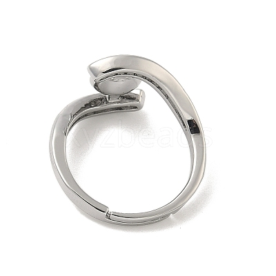 Brass Micro Pave Cubic Zirconia Cup Peg Ring Settings KK-B166-04P-1