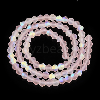 Imitate Austrian Crystal Bicone Frosted Glass Beads Strands GLAA-F029-TM2mm-A26-1