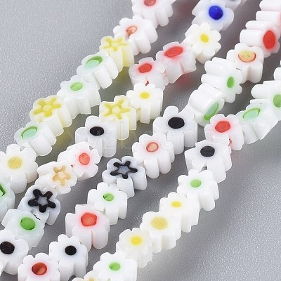 Handmade Millefiori Glass Bead Strands LAMP-J035-4mm-11-1