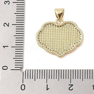 Brass Micro Pave Clear Cubic Zirconia Pendants KK-I712-32G-1