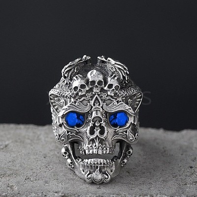 Alloy Rhinestone Adjustable Statement Cuff Open Rings for Men FS-WG8D7BC-03-1