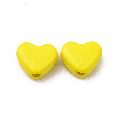 Heart Spray Painted Alloy Beads FIND-G053-01F-1