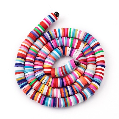 Handmade Polymer Clay Beads Strands CLAY-R089-6mm-T01B-1