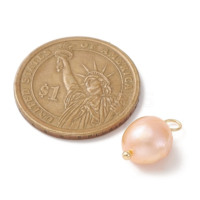 Natural Freshwater Pearl Pendants PALLOY-JF02153-03-1