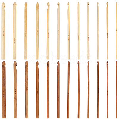 2Bags 2Colors Carbonized Bamboo Knitting Needles TOOL-CL0001-09-1