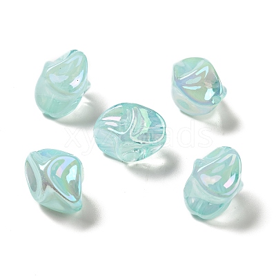 UV Plating Rainbow Iridescent Acrylic Beads PACR-M002-07B-1