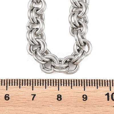 7MM 304 Stainless Steel Double Link Chain Necklaces for Women SA-H001-24P-1