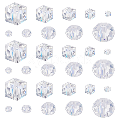 800Pcs 10 Styles AB Color Plated Electroplated Glass Beads Strands GLAA-GA0001-85-1
