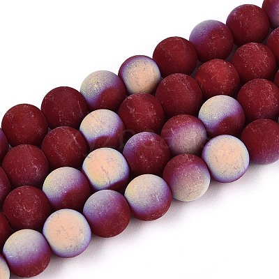 Frosted Opaque Glass Beads Strands LS-GLAA-T032-P8mm-MBB05-1