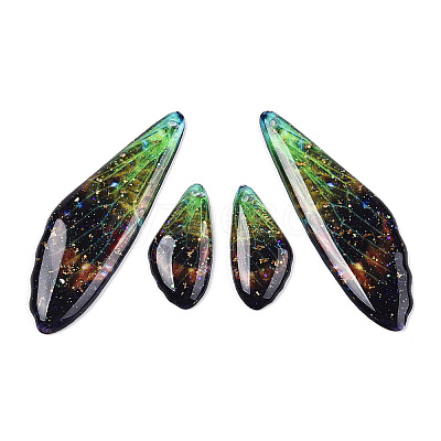 Transparent Resin Wing Earrings Pendants FIND-TAC0006-60E-1
