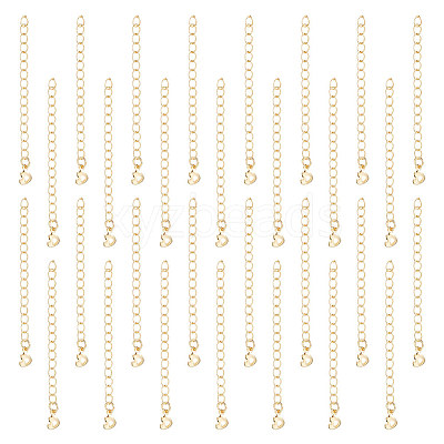 30Pcs Brass Curb Chains Extender KK-UN0001-78-1