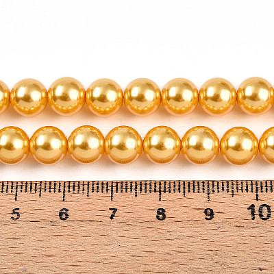 Baking Paint Pearlized Glass Pearl Bead Strands HY-N002-8mm-A08-1