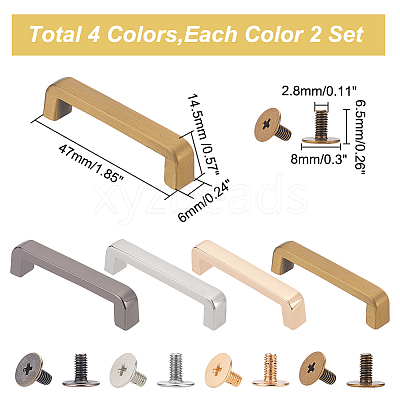 8 Sets 4 Colors Alloy Luggage Handle Pulls DIY-WR0002-18-1