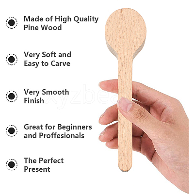 Wood Carving Spoon AJEW-GF0001-40-1