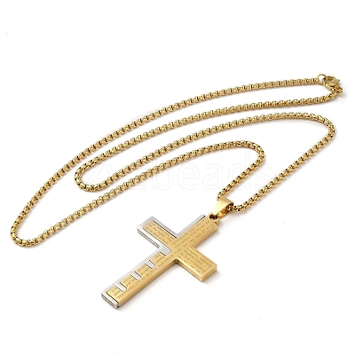 201 Stainless Steel Pendant Necklaces NJEW-H015-05GP-1