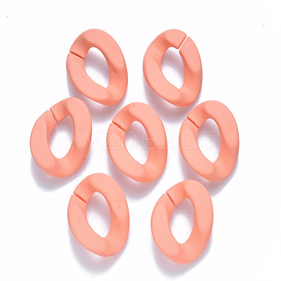 Opaque Spray Painted Acrylic Linking Rings OACR-S036-001B-I02-1