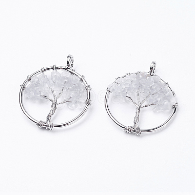 Natural Quartz Crystal Pendants G-E419-21P-1