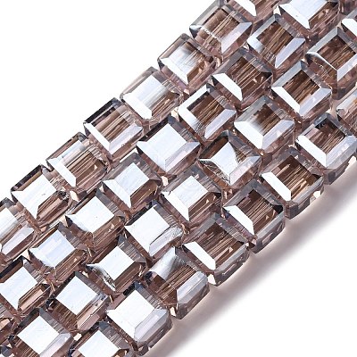 Electroplate Glass Beads Strands EGLA-H108-01A-PL03-1