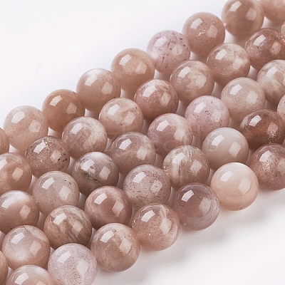 Natural Sunstone Beads Strands G-G099-6mm-14-1