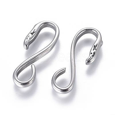 Non-Tarnish 304 Stainless Steel S Hook Clasps STAS-I120-12-P-1