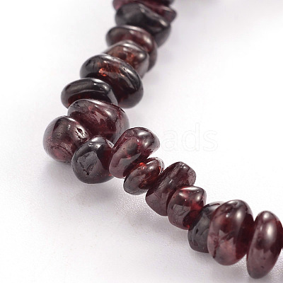 Chips Natural Garnet Beaded Stretch Bracelets BJEW-JB01826-09-1
