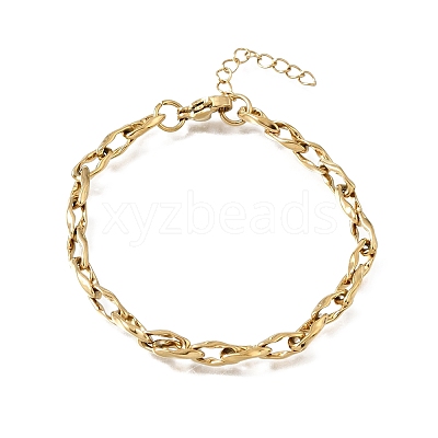 4.5MM 304 Stainless Steel Twisted Oval Link Chain Bracelets for Man and Women SA-CBAB767-17B-G-1