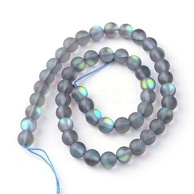 Synthetic Moonstone Beads Strands G-R375-6mm-A03-1