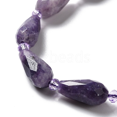 Natural Lepidolite/Purple Mica Stone Beads Strands G-B028-A06-1
