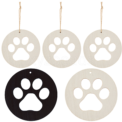 Unfinished Blank Wooden Big Pendants Kit WOOD-WH20014-003C-1