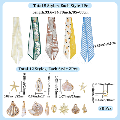 DIY Silk Scarf Necklace Making Kits DIY-BM0002-52-1