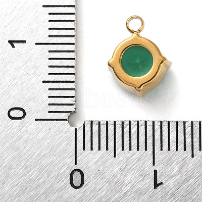 304 Stainless Steel Micro Pave Cubic Zirconia Pendants LS-STAS-K292-01G-17-1
