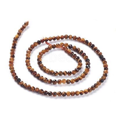Natural Yellow Tiger Eye Beads Strands X-G-A026-A15-3mm-1