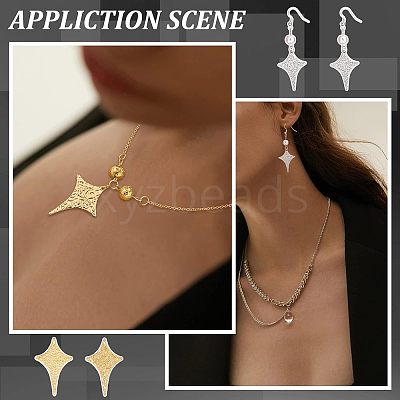16Pcs 4 Style 304 Stainless Steel Pendants STAS-UN0038-32-1