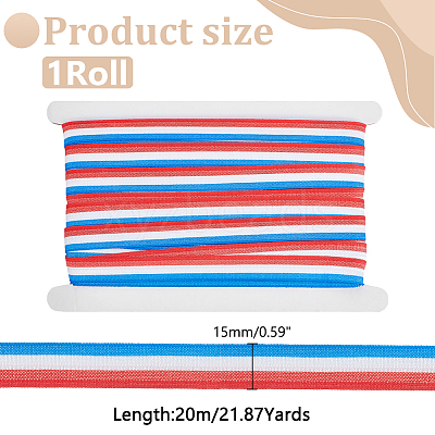 20M Polyester Striped Elastic Cords SRIB-WR0001-13-1