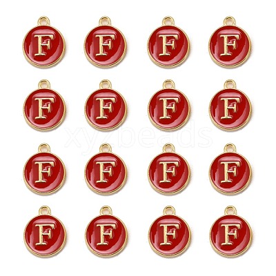 Golden Plated Alloy Enamel Charms X-ENAM-S118-03F-1