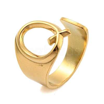 PVD Vacuum Plating 201 Stainless Steel Cuff Rings RJEW-Z032-01G-Q-1